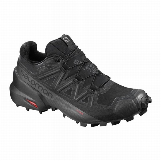 Women's Salomon SPEEDCROSS 5 GORE-TEX Trail Running Shoes Black | CZJKAT-420