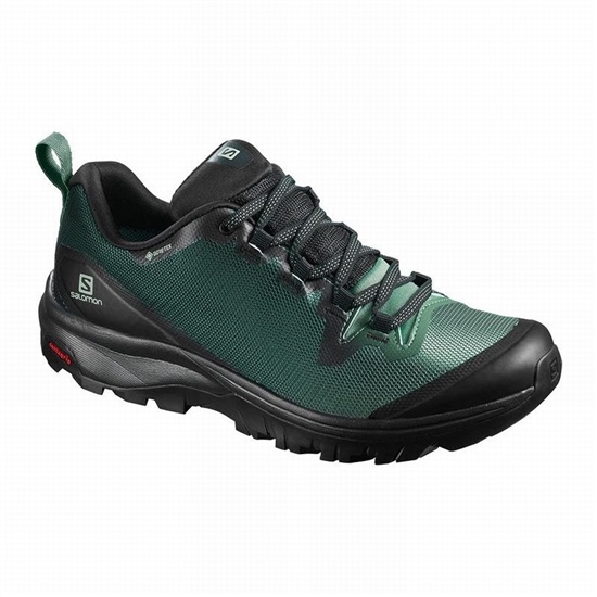 Women's Salomon VAYA GORE-TEX Hiking Shoes Black / Green | LWEJXB-850