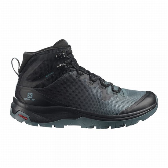 Women's Salomon VAYA MID GORE-TEX Hiking Shoes Dark Blue / Black | CLEANH-263