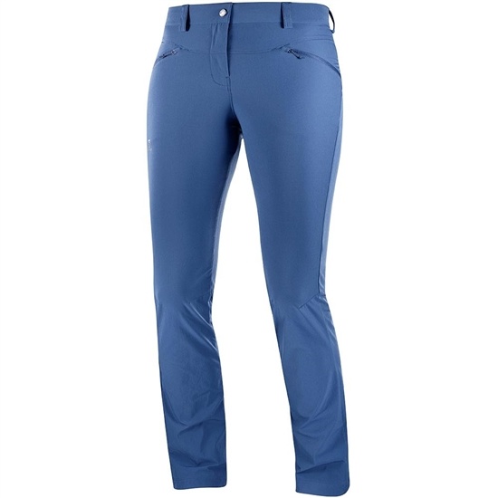 Women's Salomon WAYFARER STRAIGHT LT W Pants Dark Denim | FXUHNK-017