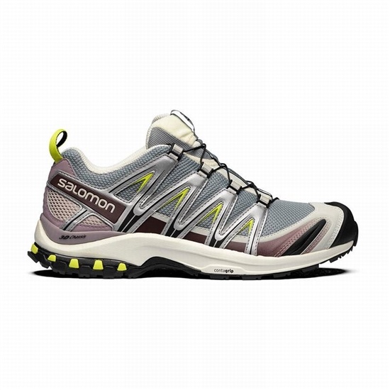 Women's Salomon XA PRO 3D Trail Running Shoes Silver / Light Green | 4789AJRIV