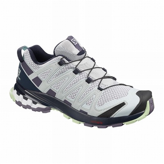 Women's Salomon XA PRO 3D V8 Hiking Shoes Blue / Purple | PMIHKB-953