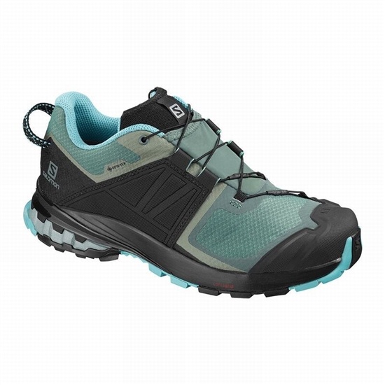 Women's Salomon XA WILD GORE-TEX Trail Running Shoes Green / Black | 3871ZQPGM