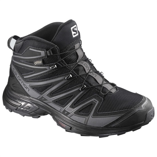 Women's Salomon X-CHASE MID GTX W Hiking Shoes Black | XLWIKN-903
