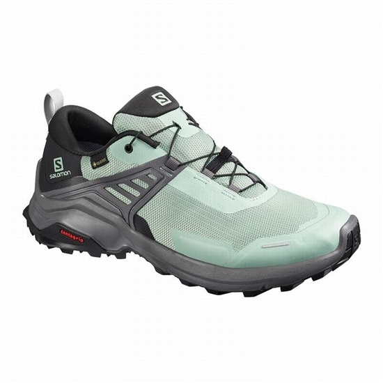 Women's Salomon X RAISE GORE-TEX Hiking Shoes Green / Black | ACJLEZ-823