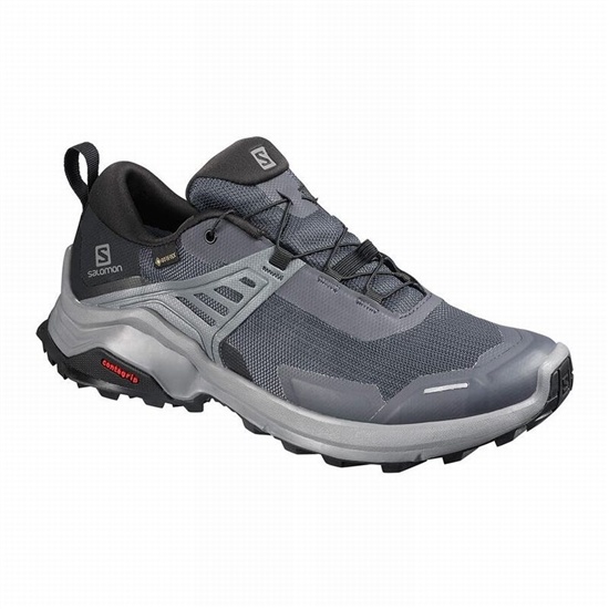 Women's Salomon X RAISE GORE-TEX Hiking Shoes Dark Blue / Black | XLDFQJ-256