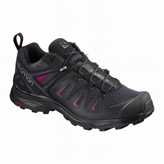 Women's Salomon X ULTRA 3 Hiking Shoes Deep Grey / Black | PYKXQS-728