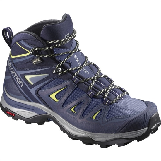 Women's Salomon X ULTRA 3 WIDE MID GTX W Hiking Shoes Deep Blue | ICRNBA-128