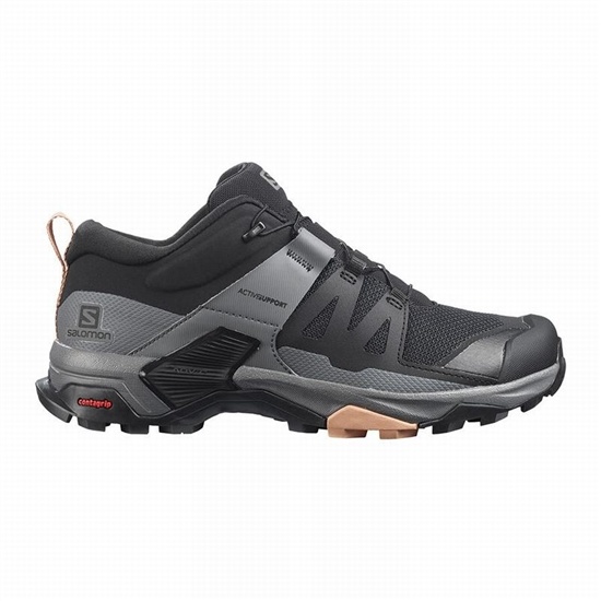 Women's Salomon X ULTRA 4 Hiking Shoes Black | ZAHKLR-012