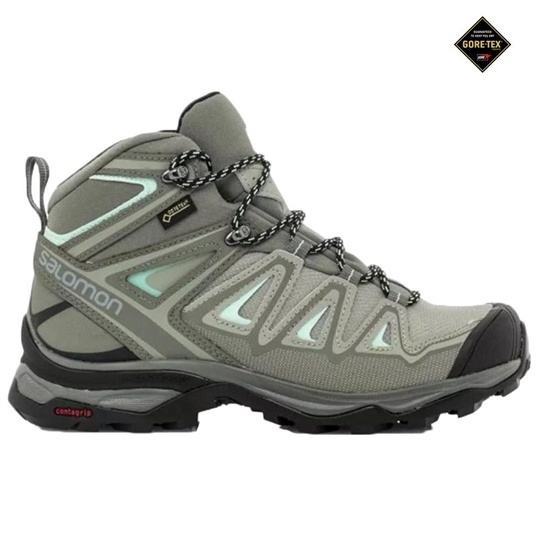 Women's Salomon X ULTRA MID 3 GTX W Hiking Boots Grey | SREDMF-715