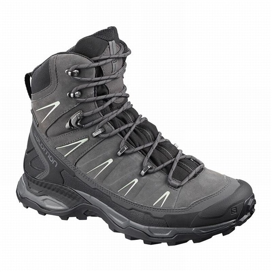 Women's Salomon X ULTRA TREK GORE-TEX Hiking Boots Black / Grey | OLATPI-187